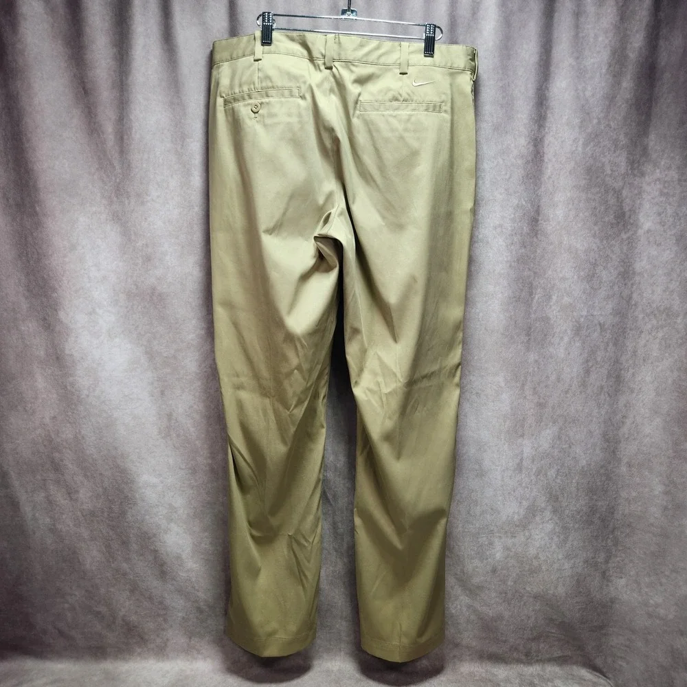 Nike Golf Mens Dri-FIT Flat Front Chino Pants Khaki Tan 36x32 Stretch RN 56323